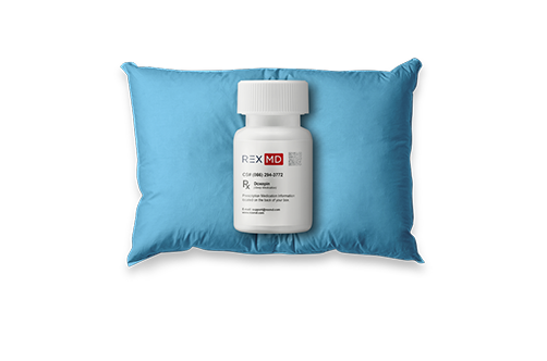 RexMD pill bottle with ramelteon on a pillow